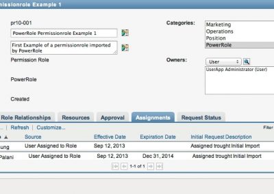 Role assignments example